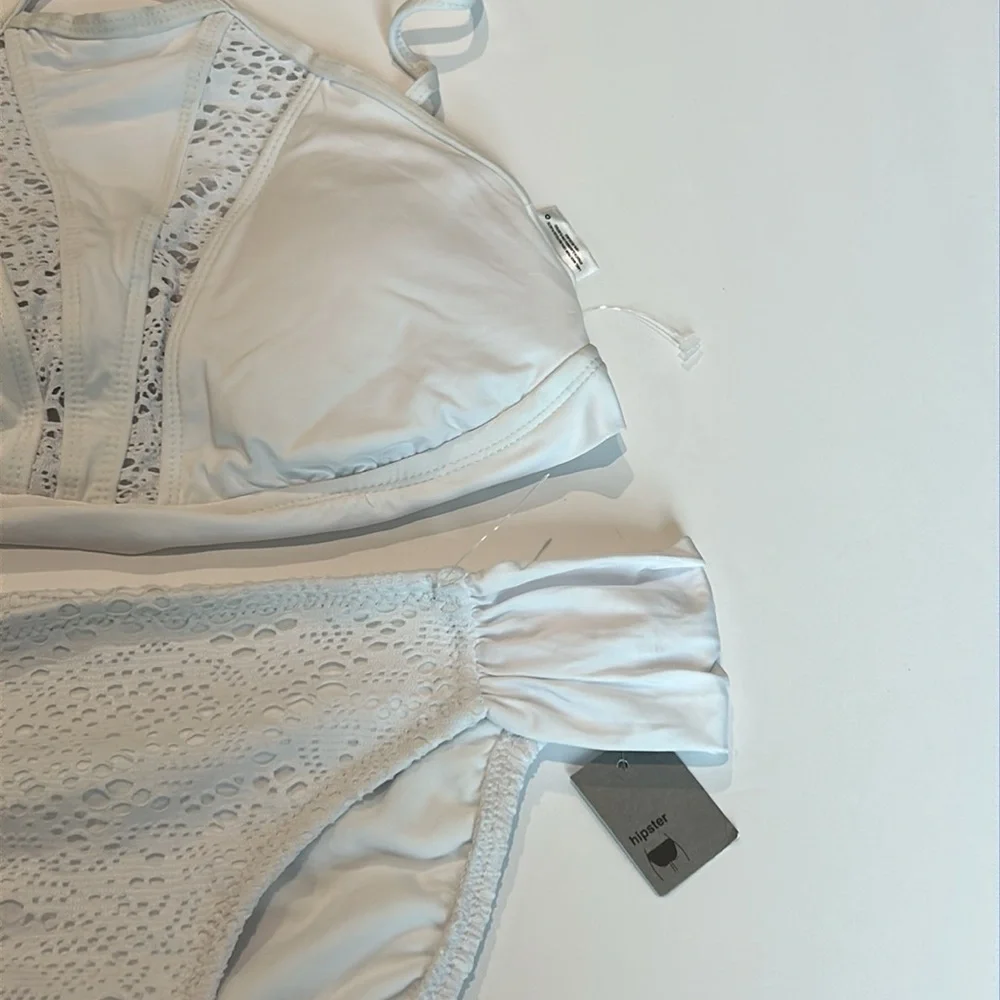 Mossimo white two piece bikini swim set size XL D/DD new